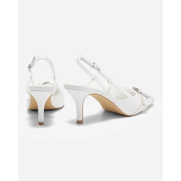 Coutgo Studded Slingback Kitten Heels Elegant Comfortable Pumps