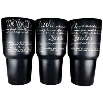 US Constitution 30oz Patriotic Tumbler - American Flag Tumbler Travel Mug - Patriotic Coffee Travel ...