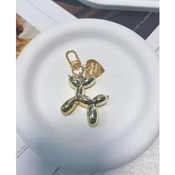 LAEKOU Jelly Balloon Dog Design Keychain for Women, Cute Girls Key Chain, Bag Charms Accessories for Car Purse Backpack