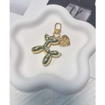 LAEKOU Jelly Balloon Dog Design Keychain for Women, Cute Girls Key Chain, Bag Charms Accessories for Car Purse Backpack