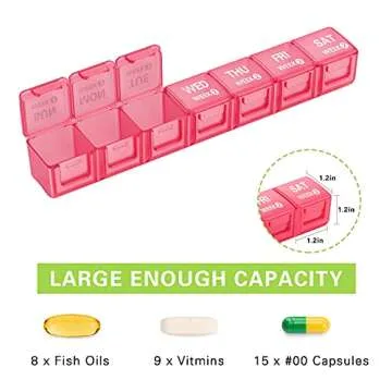 TookMag Monthly Pill Organizer 28 Day Pill Box, Travel Medicine Pill Organizer, Large 4 Weeks 1 Mont...