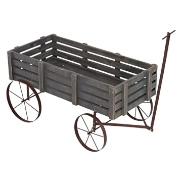 Shine Company Gray Decorative Wagon Planter for Gardens