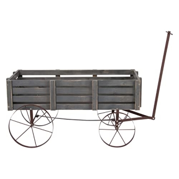 Shine Company Gray Decorative Wagon Planter for Gardens