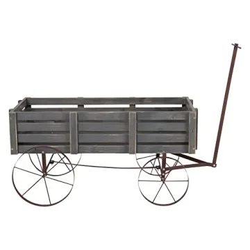 Shine Company Gray Decorative Wagon Planter for Gardens
