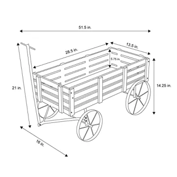 Shine Company Gray Decorative Wagon Planter for Gardens