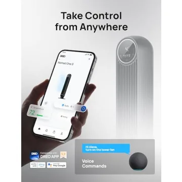 Dreo Tower Fan for Bedroom, Smart Oscillating Quiet Floor Fans, Standing Bladeless Fan with Remote and WiFi Voice Control, 4 Modes, 4 Speeds, 8H Timer, 28dB, Works with Alexa/Google