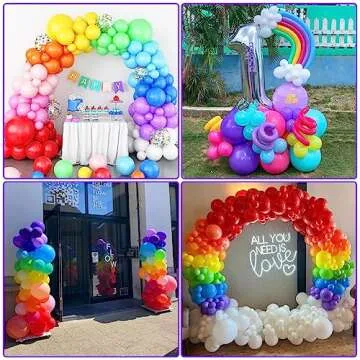 YALLOVE 120 Latex Balloons - Assorted Colors for Parties