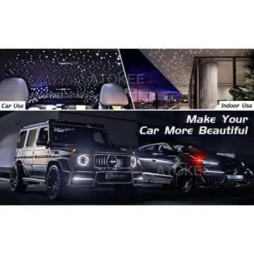 ATOKEE Starlight Headliner Kit, 16W Twinkle + Sound Activated 300pcs*0.03in*9.8ft Fiber Optic Lights Kit, Compact Size Star Roof Lights for Car with APP/RF Remote Music Mode