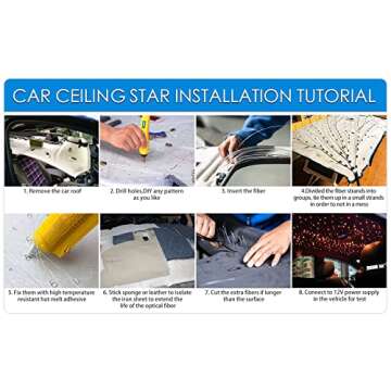 ATOKEE Starlight Headliner Kit, 16W Twinkle + Sound Activated 300pcs*0.03in*9.8ft Fiber Optic Lights Kit, Compact Size Star Roof Lights for Car with APP/RF Remote Music Mode