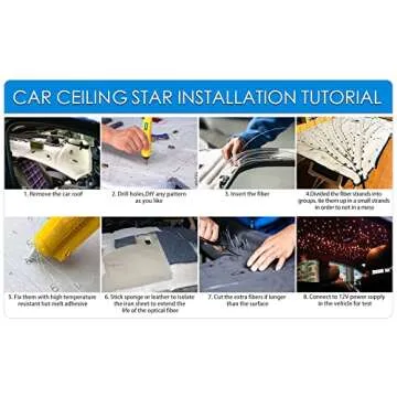 ATOKEE Starlight Headliner Kit, 16W Twinkle + Sound Activated 300pcs*0.03in*9.8ft Fiber Optic Lights Kit, Compact Size Star Roof Lights for Car with APP/RF Remote Music Mode