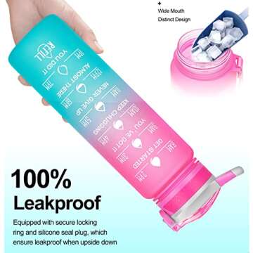 Buy 32oz Motivational Water Bottle BPA-Free Tritan Leakproof