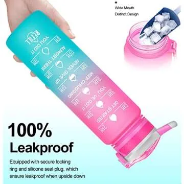 Buy 32oz Motivational Water Bottle BPA-Free Tritan Leakproof