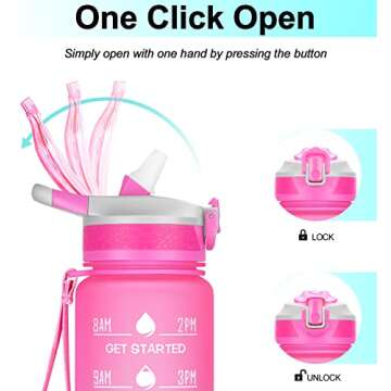 Buy 32oz Motivational Water Bottle BPA-Free Tritan Leakproof