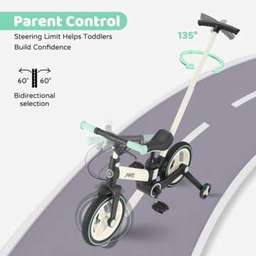 Multifunctional 6-in-1 JMMD Toddler Bike for Kids