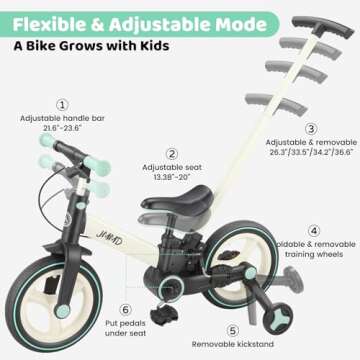 Multifunctional 6-in-1 JMMD Toddler Bike for Kids
