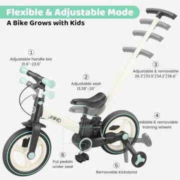 Multifunctional 6-in-1 JMMD Toddler Bike for Kids