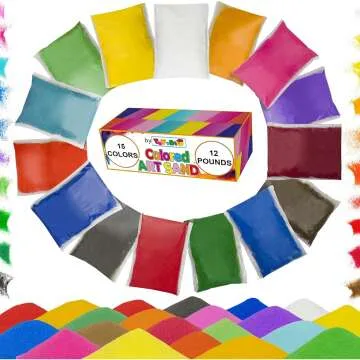Colored Sand for Crafting - 12 lbs of 15 Colors