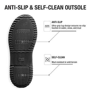 HISEA Women Mud Boots: Waterproof Mid Calf Garden Shoes