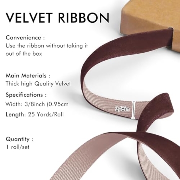 Elegant Brown Velvet Ribbon 25 Yards for Gift Wrapping