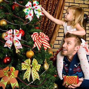 6 Rolls Christmas Wired Edge Ribbon for Festive Crafts