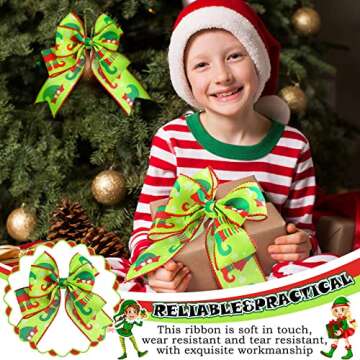 6 Rolls Christmas Wired Edge Ribbon for Festive Crafts