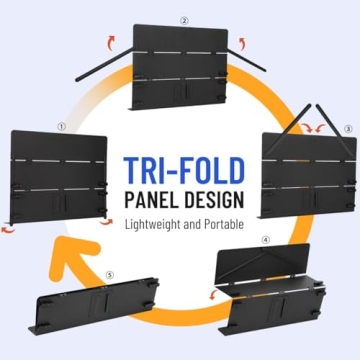 CAHAYA Sheet Music Stand Foldable: Music Stands with Tri-fold Panel Height Adjustable to 67in Metal Material Portable Sturdy for Music Book Laptop Notebook