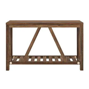 Walker Edison Modern Farmhouse Accent Entryway Table Entry Table Living Room End Table, 52 Inch, Rustic Oak