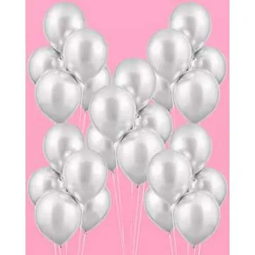 xo, Fetti 25 Pack Silver Chrome Balloons for All Events