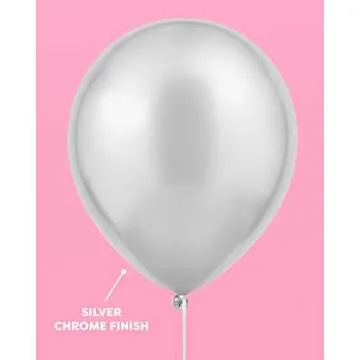 xo, Fetti 25 Pack Silver Chrome Balloons for All Events