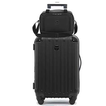 Travelers Club Midtown Hardside Luggage Travel, Black, 4-Piece Set