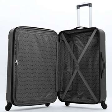Travelers Club Midtown Hardside Luggage Travel, Black, 4-Piece Set