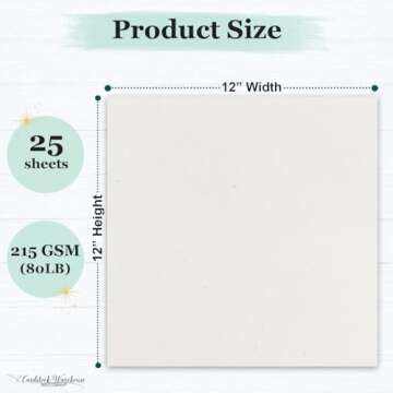 Cardstock Warehouse Speckletone Madero Beach Sand Card Stock Paper – 25 Sheets, 12 x 12", 80 lb/21...