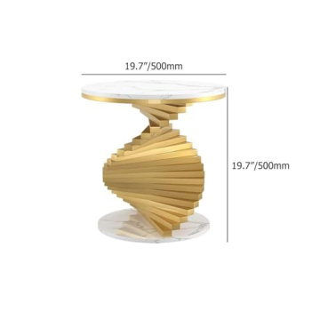 Homary Modern Marble Round End Table Stylish Side Table