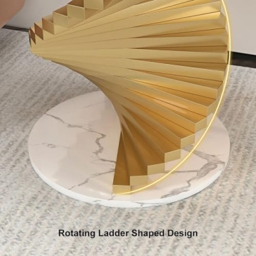 Homary Modern Marble Round End Table Stylish Side Table