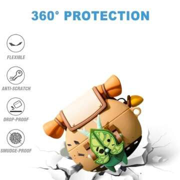 Cute Silicone Korok Case for Airpods Pro with Keychain