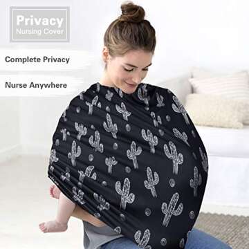 Metplus Baby Car Seat Cover, Infant Carseat Canopy, Nursing Breastfeeding Cover, Stretchy Carrier Co...