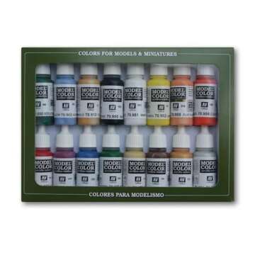 Vallejo - Model Color Basic Colors USA Set | Modeling Acrylic Paints | 16 Bottles x 18 ml (0.60 fl.oz.)