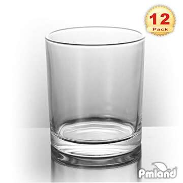 PMLAND Clear Glass Votive Candle Tealight Holders - Bulk Pack of 12