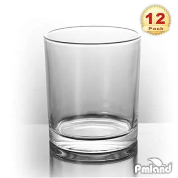 PMLAND Clear Glass Votive Candle Tealight Holders - Bulk Pack of 12