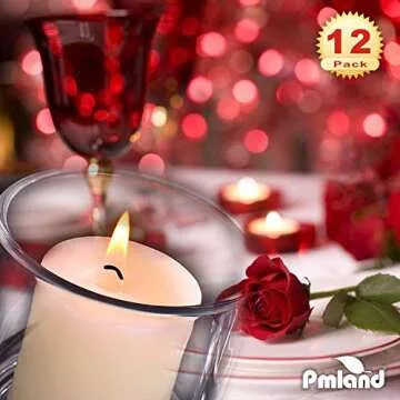 PMLAND Clear Glass Votive Candle Tealight Holders - Bulk Pack of 12