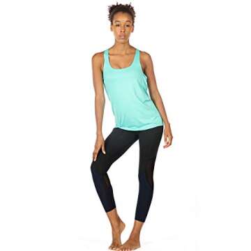 icyzone Yoga Tops Workouts Clothes Activewear Built in Bra Tank Tops for Women (M, Florida Keys)