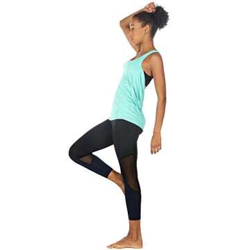 icyzone Yoga Tops Workouts Clothes Activewear Built in Bra Tank Tops for Women (M, Florida Keys)