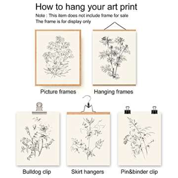 Roslynity Vintage Botanical Wall Art Prints Set of 6