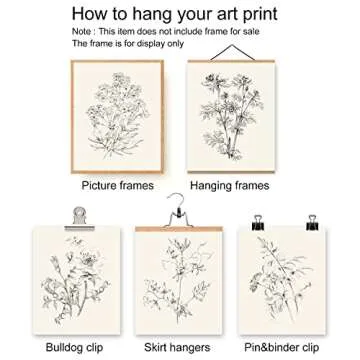 Roslynity Vintage Botanical Wall Art Prints Set of 6