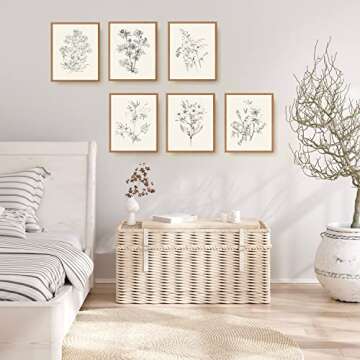 Roslynity Vintage Botanical Wall Art Prints Set of 6