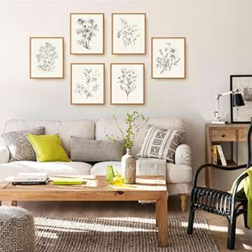 Roslynity Vintage Botanical Wall Art Prints Set of 6