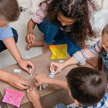 ArtCreativity Domino Game Set - Pack of 12 - Each Domino Set Includes 28 Pieces Per Neon Pink, Yellow, Green and Orange Bags - Great School, Carnival Prizes - Awesome Party Favor - Fun Game for Kids