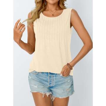 AUTOMET Women's Colorful Casual Loose Fit Flowing Tank Top - Perfect for Spring and Summer