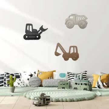 Construction Trio Nursery Wall Decor for Kids Room