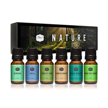 P&J Trading Nature Set of 6 Premium Grade Fragrance Oils - Forest Pine, Ocean Breeze, Rain, Fresh Cu...